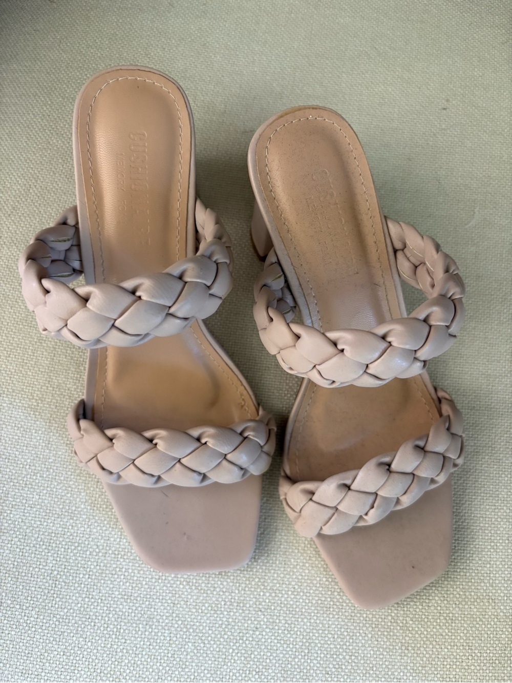 Dunes with CUSHIONAIRE technology Braided Double-Strap Heeled Sandals - Nude
